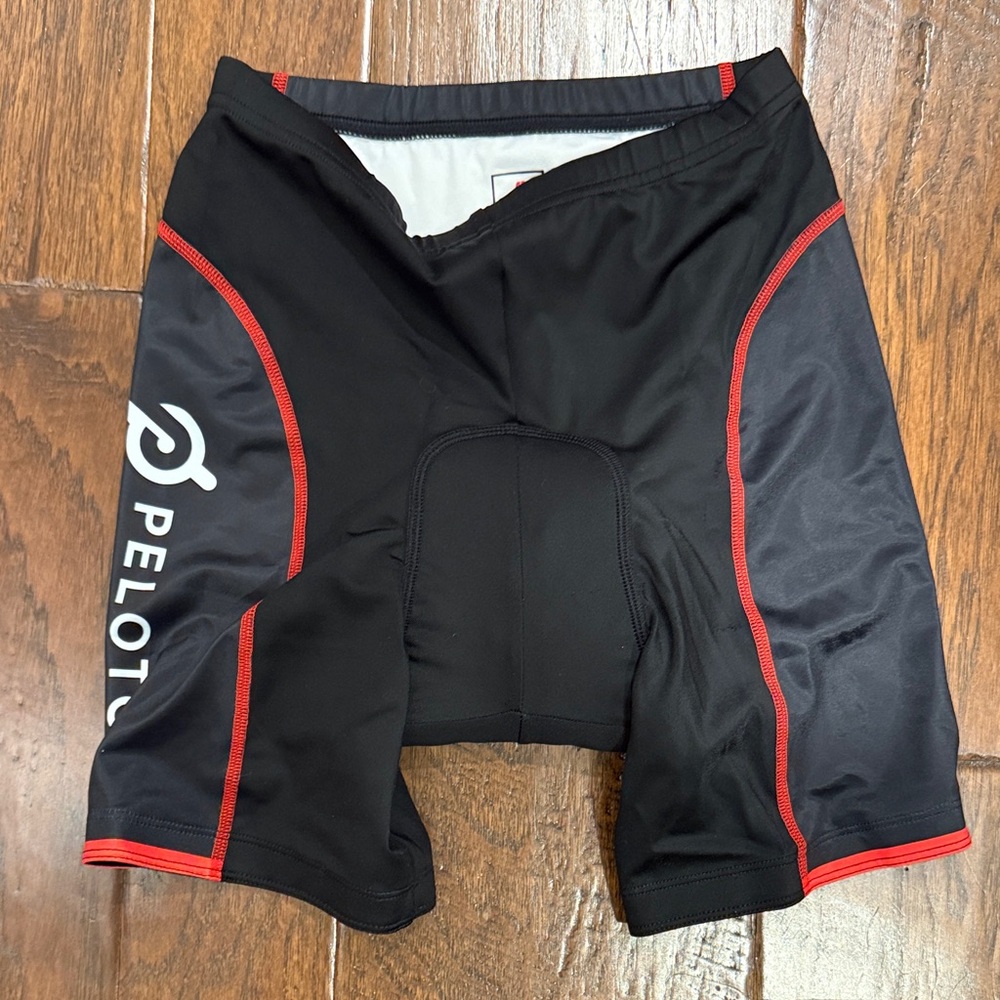 Peloton Black and Red Women's Athletic Shorts